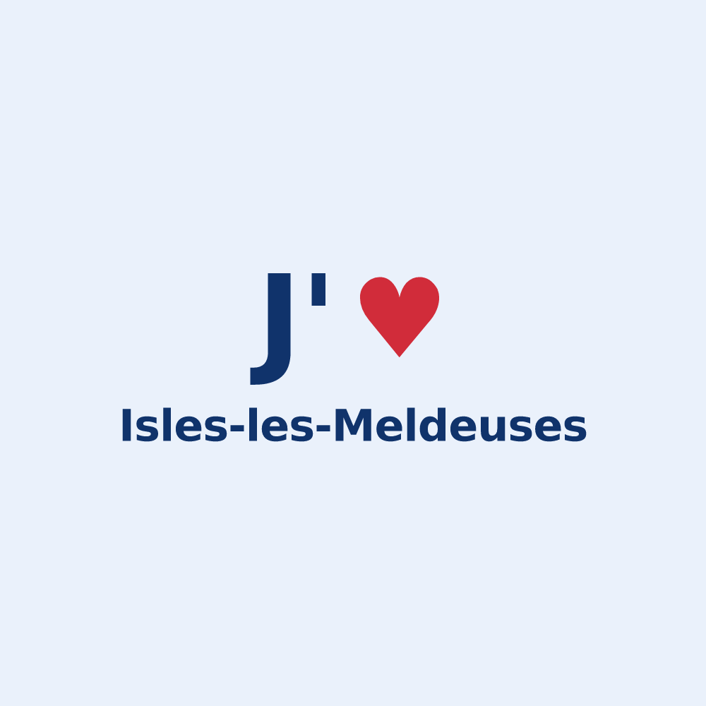 Sticker personnalisé Isles-les-Meldeuses — design J'aime Isles-les-Meldeuses