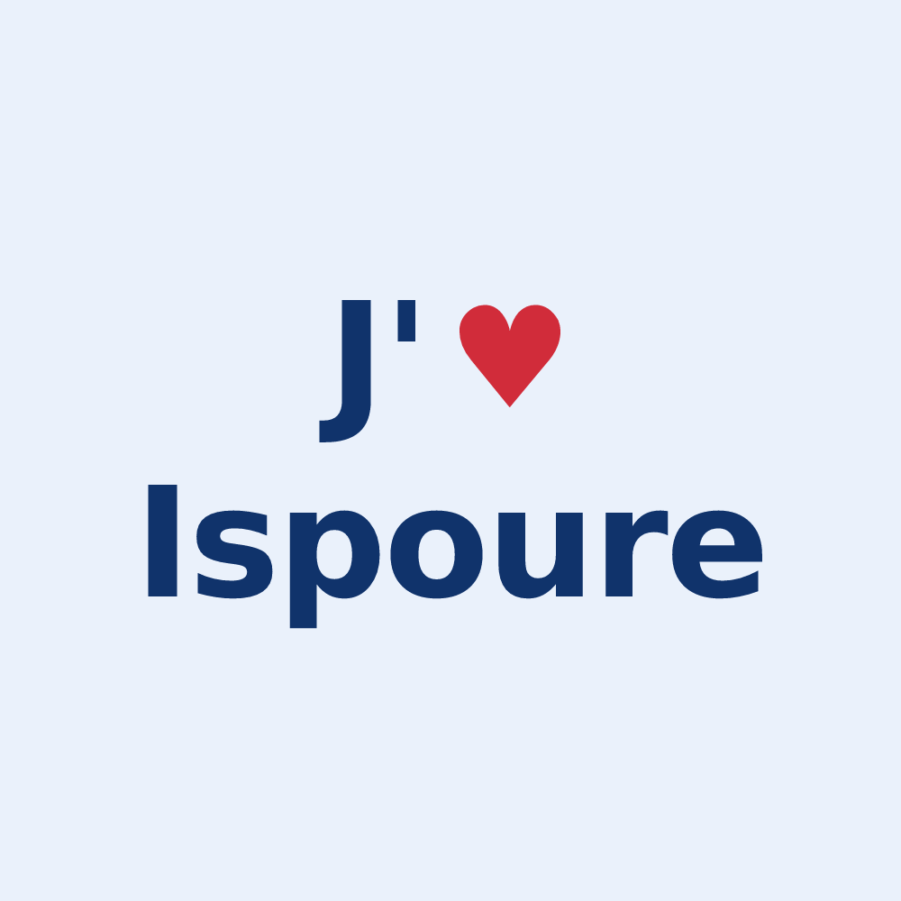 Sticker personnalisé Ispoure — design « J'aime Ispoure » imprimé sur le sticker