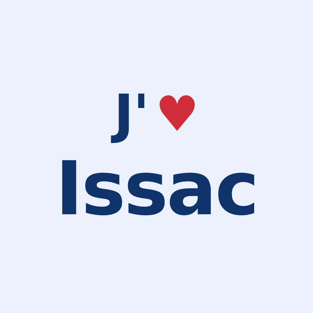 Sticker personnalisé Issac — design J'aime Issac