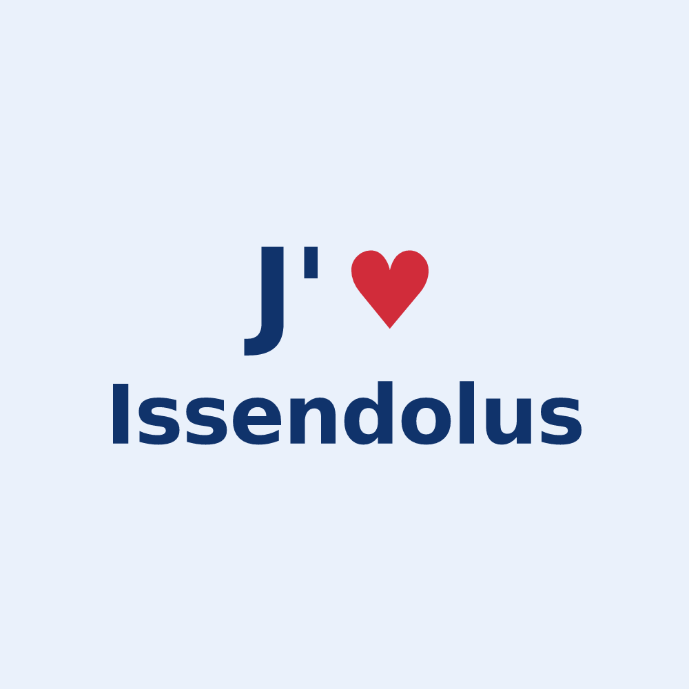 Sticker personnalisé Issendolus — design J'aime Issendolus