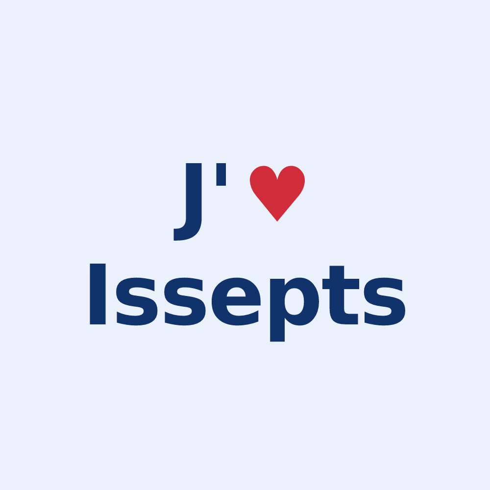 Sticker personnalisé Issepts — design J'aime Issepts