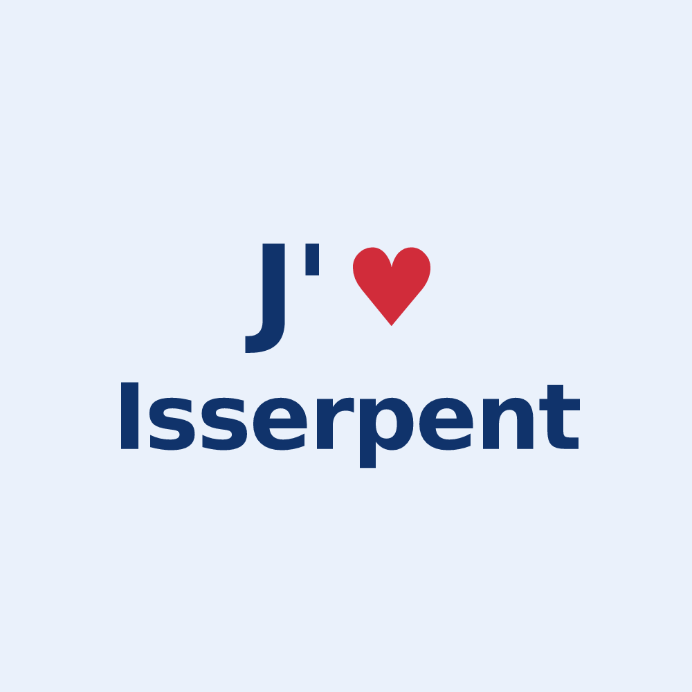 Sticker personnalisé Isserpent — design « J'aime Isserpent » imprimé sur le sticker