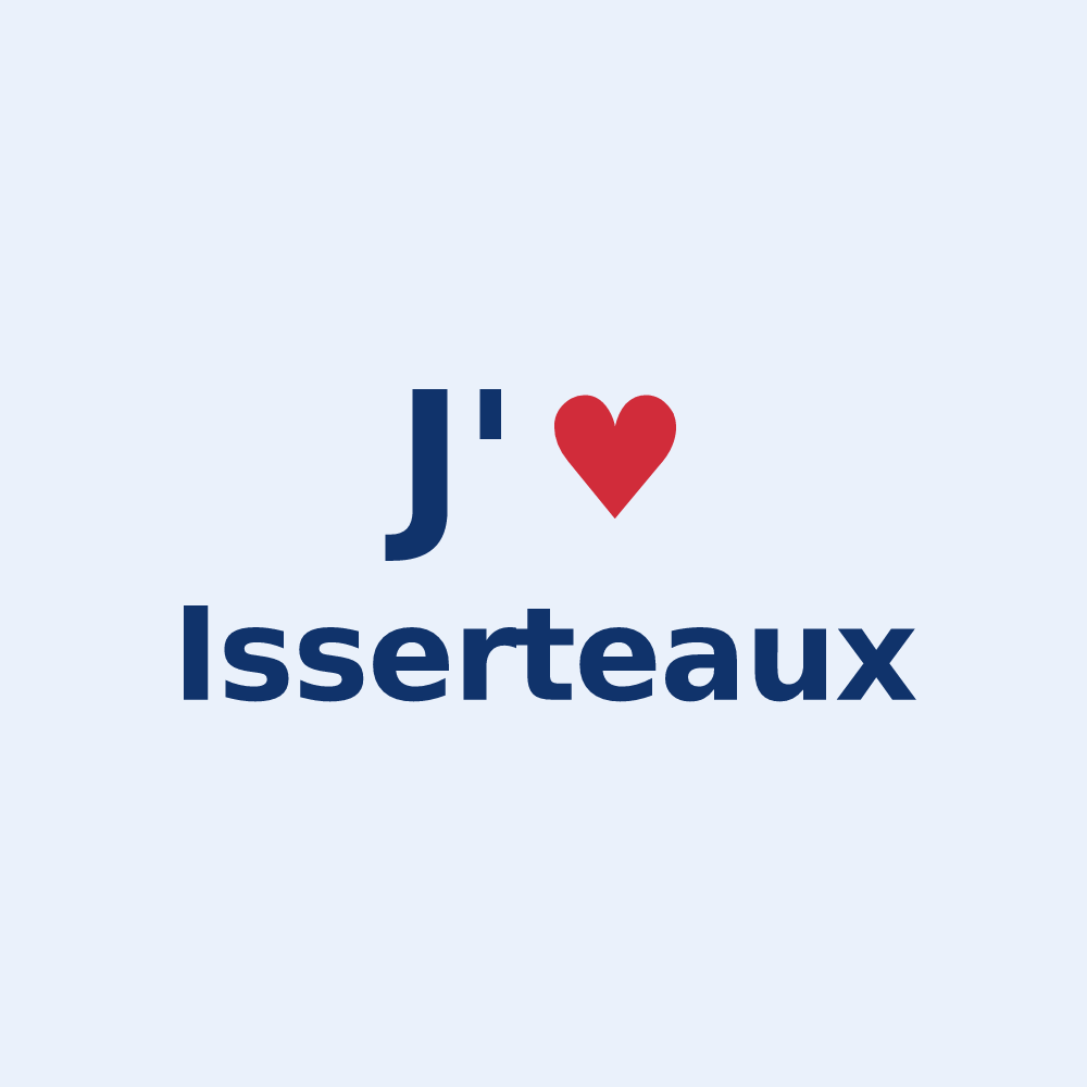 Sticker personnalisé Isserteaux — design J'aime Isserteaux