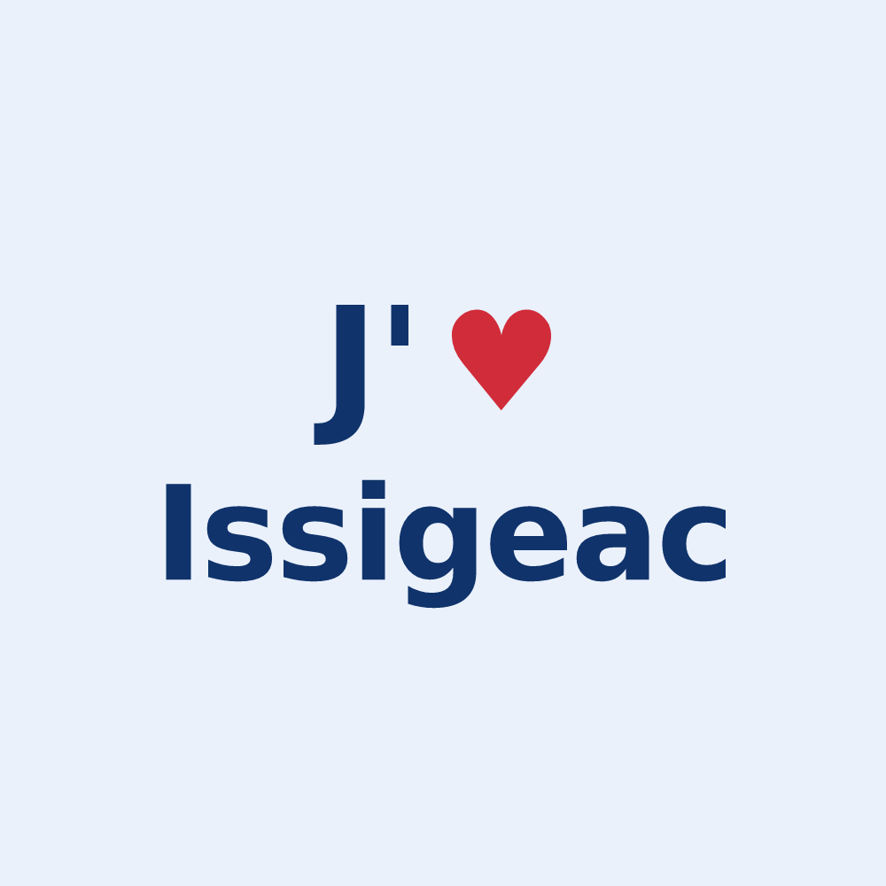 Sticker personnalisé Issigeac — design J'aime Issigeac