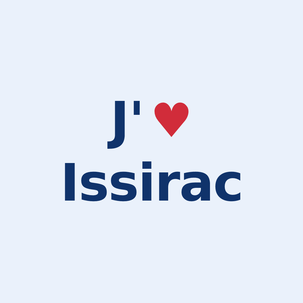 Sticker personnalisé Issirac — design J'aime Issirac