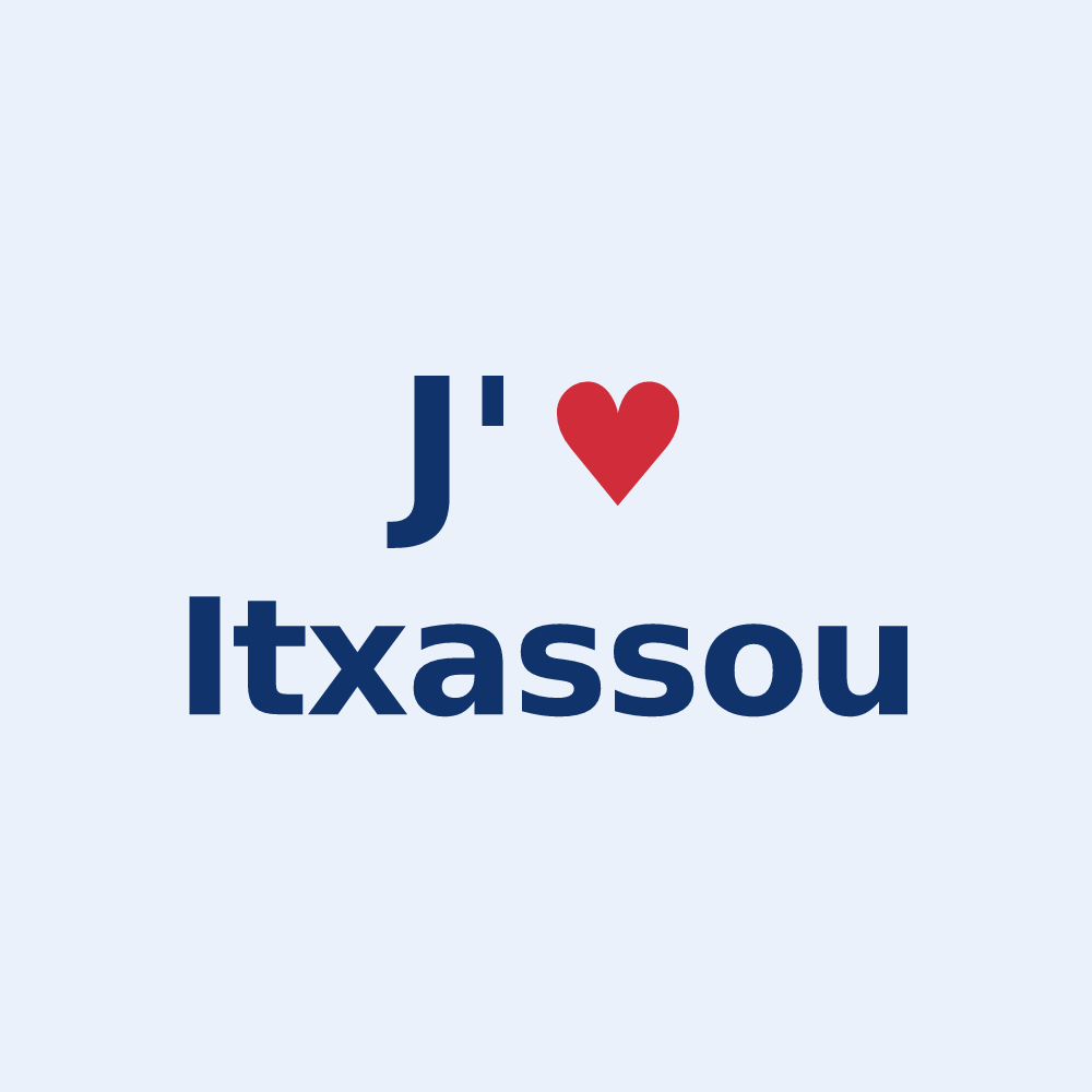 Sticker personnalisé Itxassou — design J'aime Itxassou