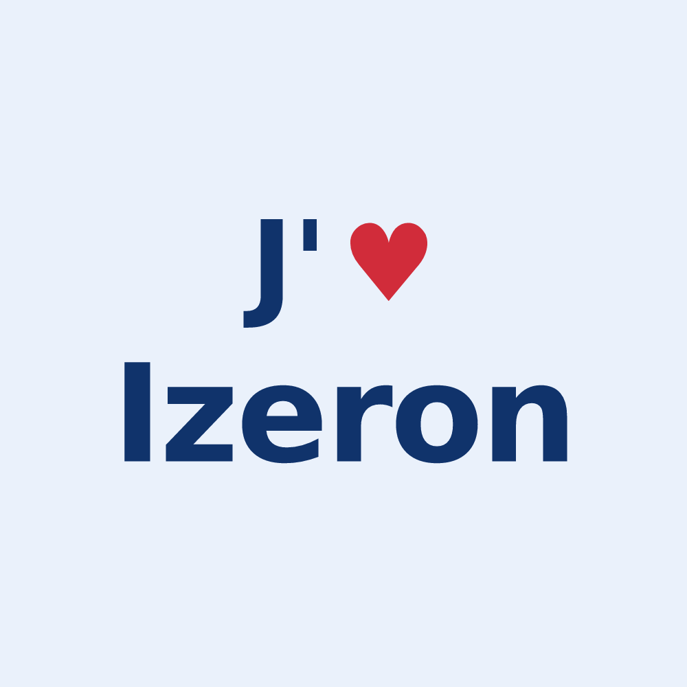 Sticker personnalisé Izeron — design J'aime Izeron