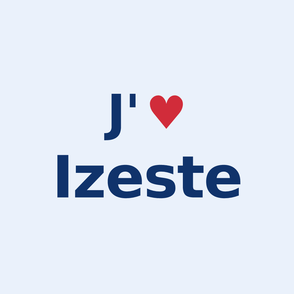 Sticker personnalisé Izeste — design J'aime Izeste