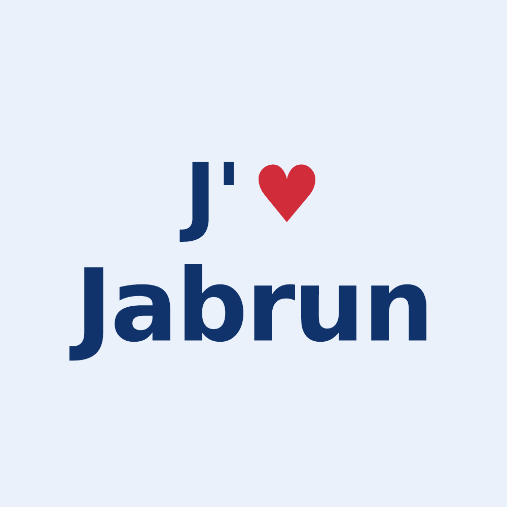 Sticker personnalisé Jabrun — design J'aime Jabrun