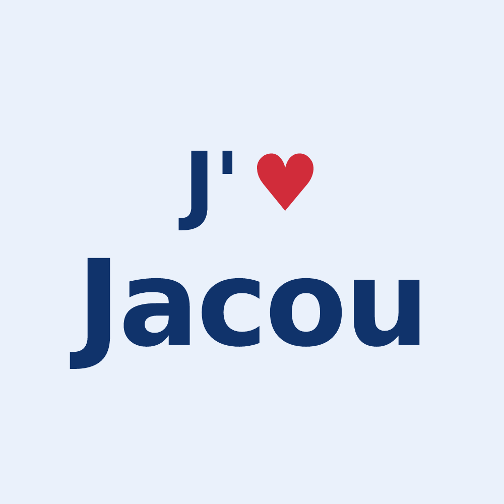 Sticker personnalisé Jacou — design J'aime Jacou