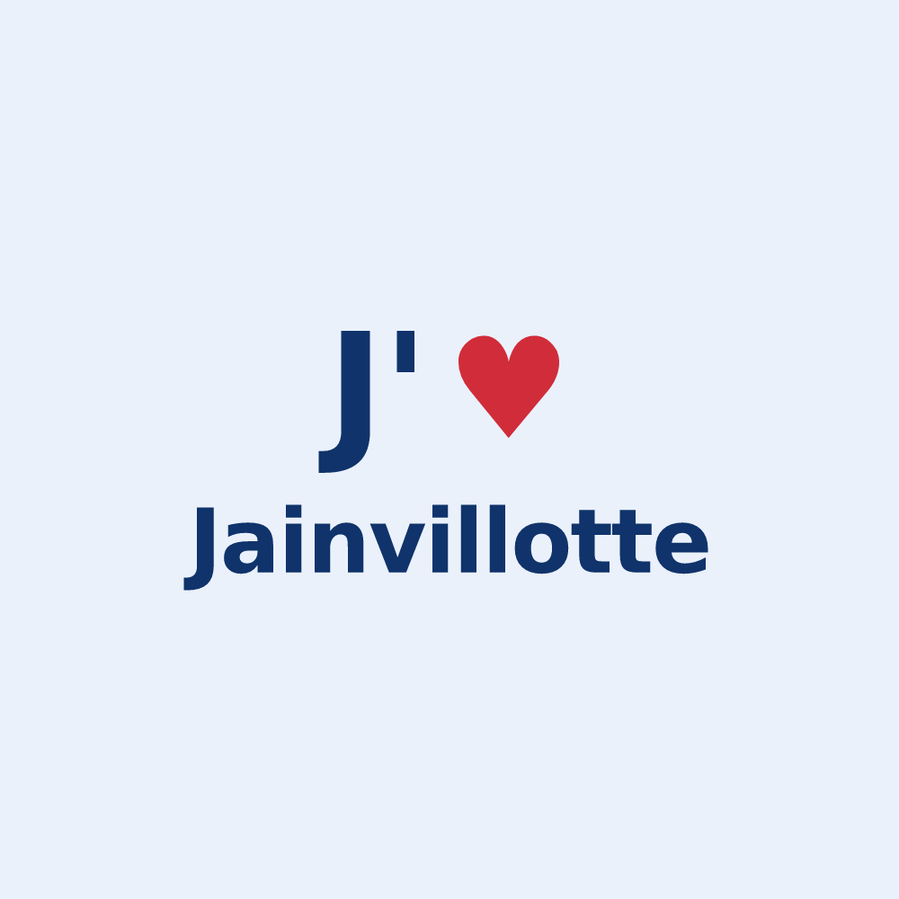 Sticker personnalisé Jainvillotte — design J'aime Jainvillotte