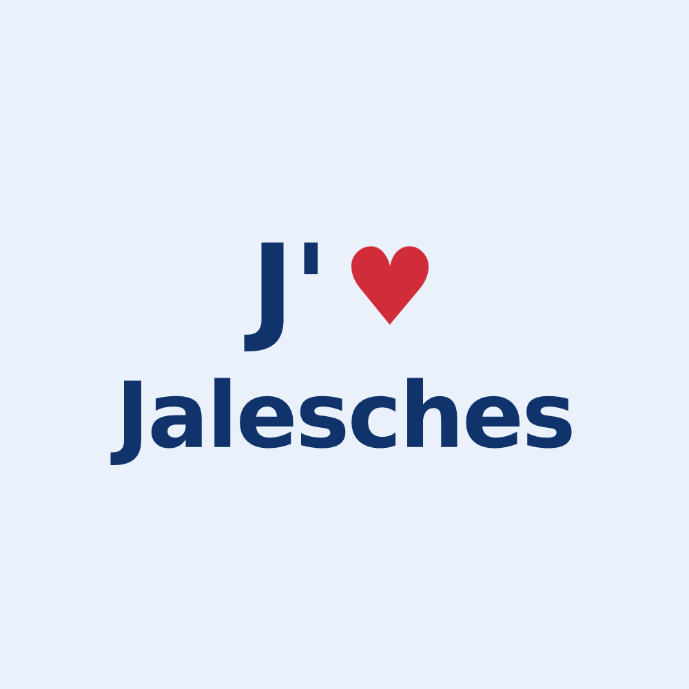 Sticker personnalisé Jalesches — design J'aime Jalesches