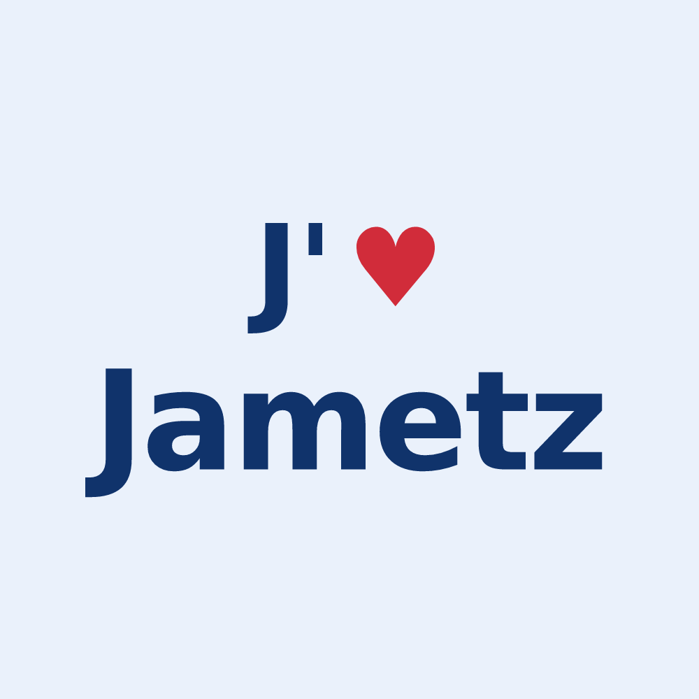 Sticker personnalisé Jametz — design J'aime Jametz