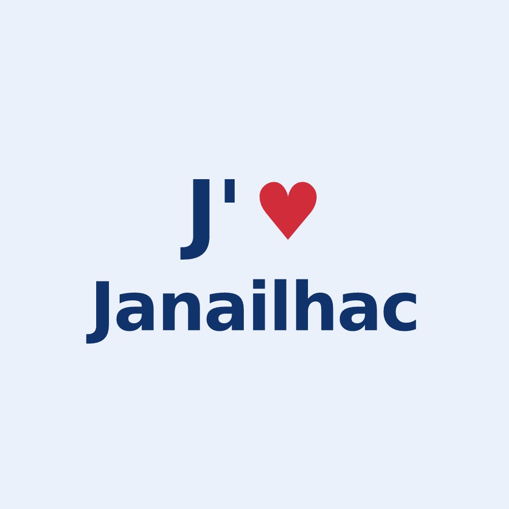 Sticker personnalisé Janailhac — design « J'aime Janailhac » imprimé sur le sticker
