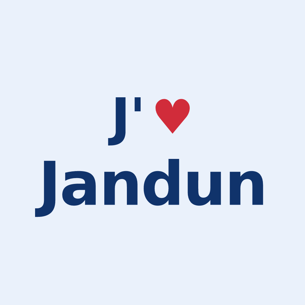 Sticker personnalisé Jandun — design J'aime Jandun