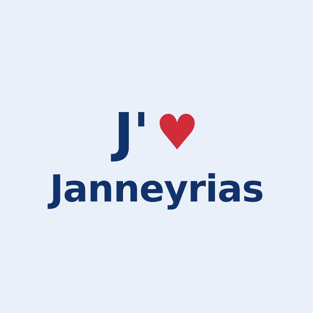Sticker personnalisé Janneyrias — design J'aime Janneyrias