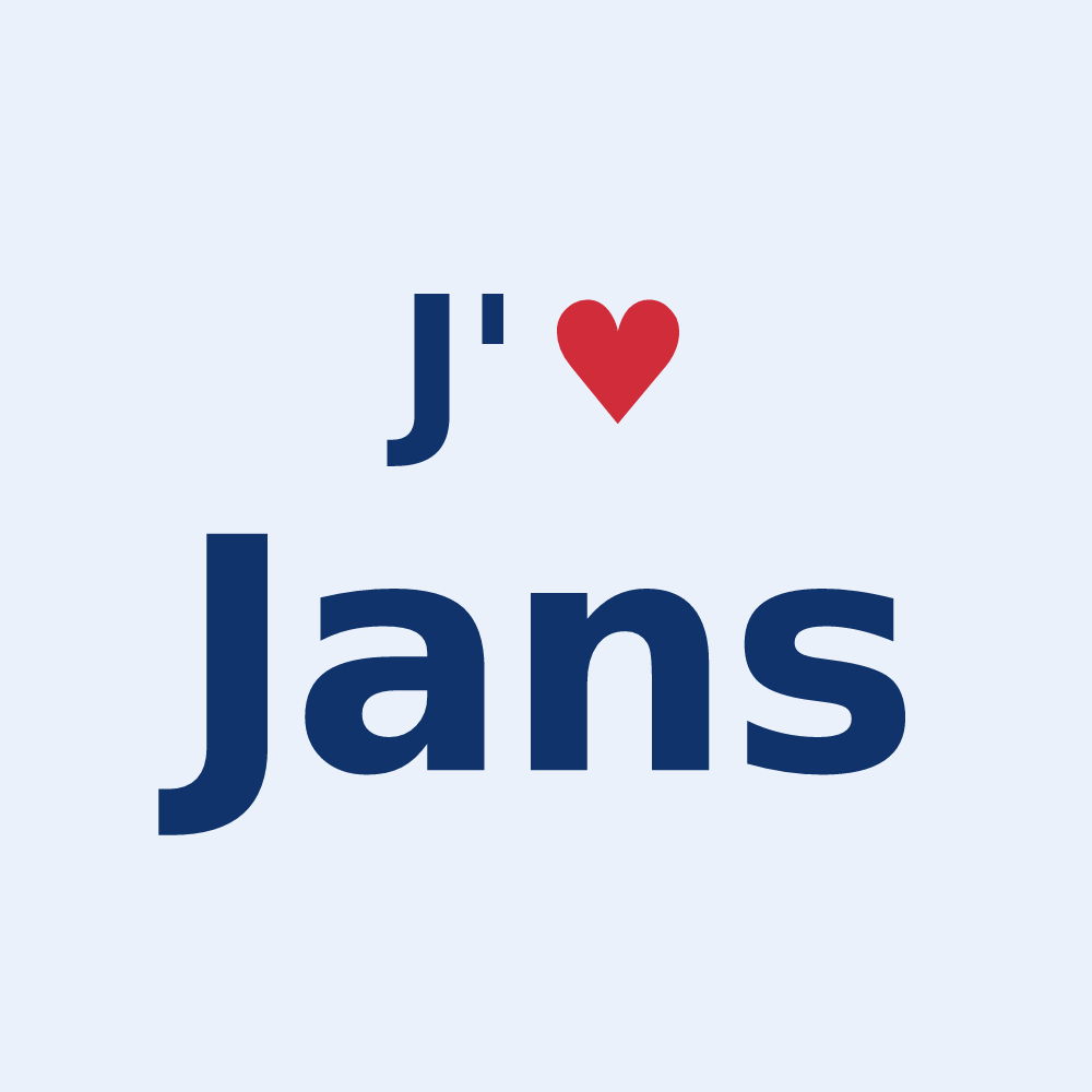 Sticker personnalisé Jans — design J'aime Jans