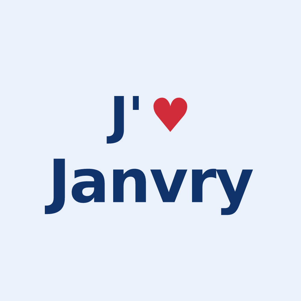 Sticker personnalisé Janvry — design J'aime Janvry