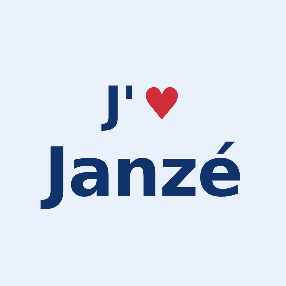 Sticker personnalisé Janzé — design J'aime Janzé