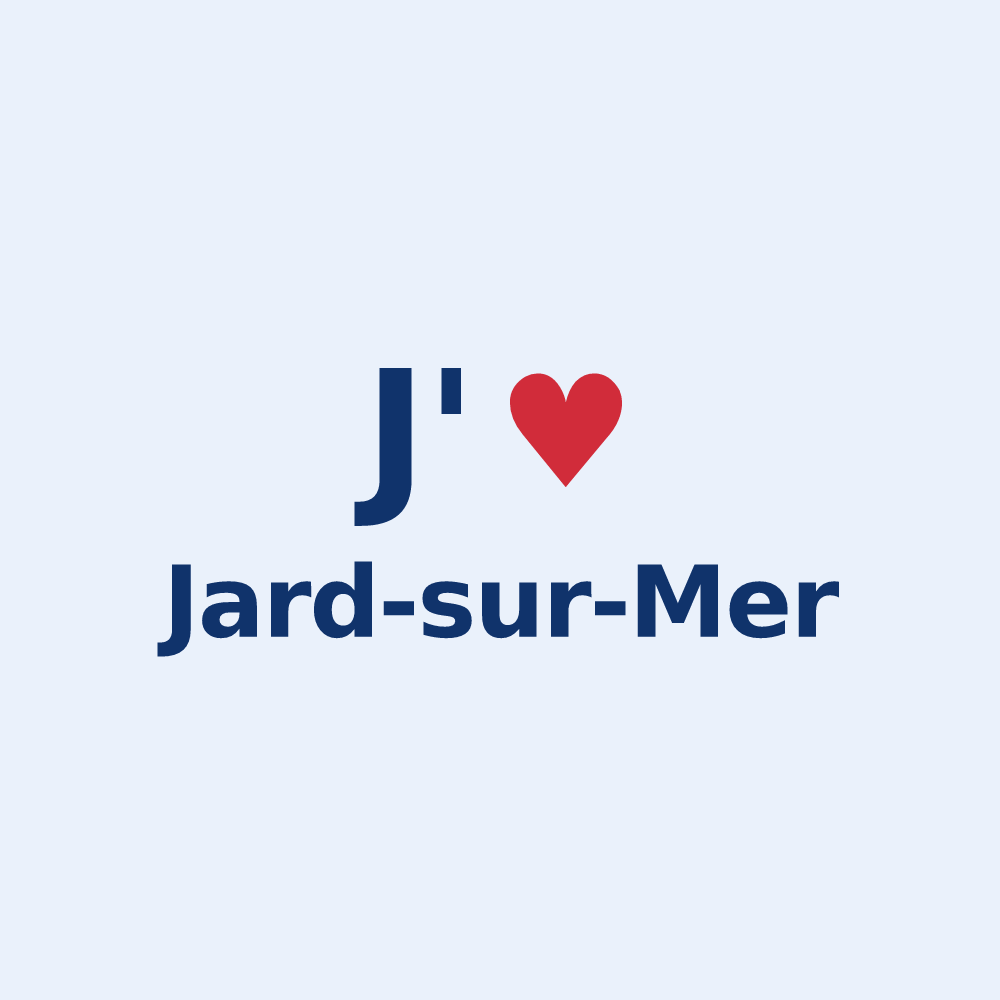 Sticker personnalisé Jard-sur-Mer — design « J'aime Jard-sur-Mer » imprimé sur le sticker