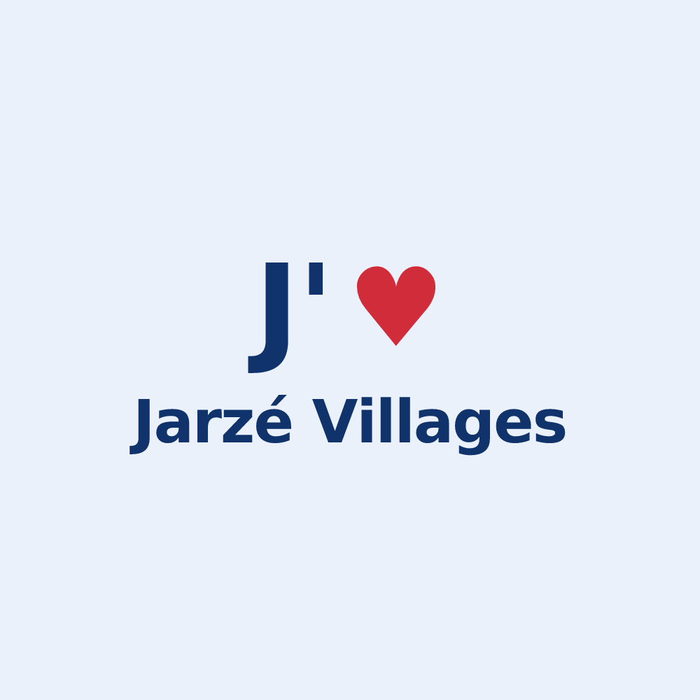 Sticker personnalisé Jarzé Villages — design J'aime Jarzé Villages
