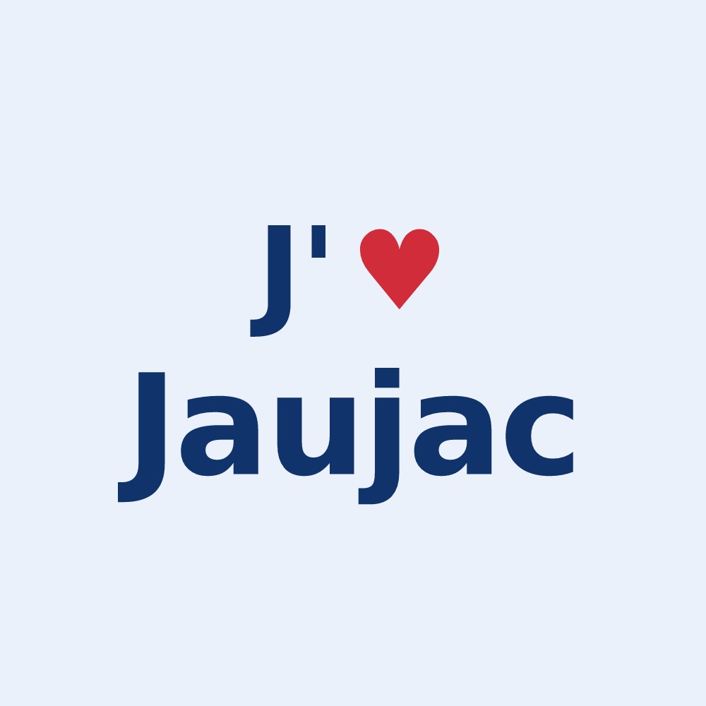 Sticker personnalisé Jaujac — design J'aime Jaujac