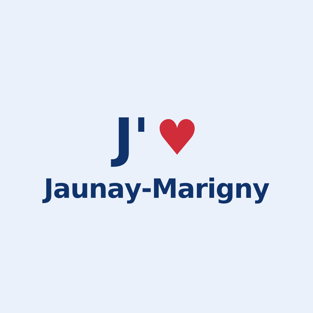 Sticker personnalisé Jaunay-Marigny — design J'aime Jaunay-Marigny