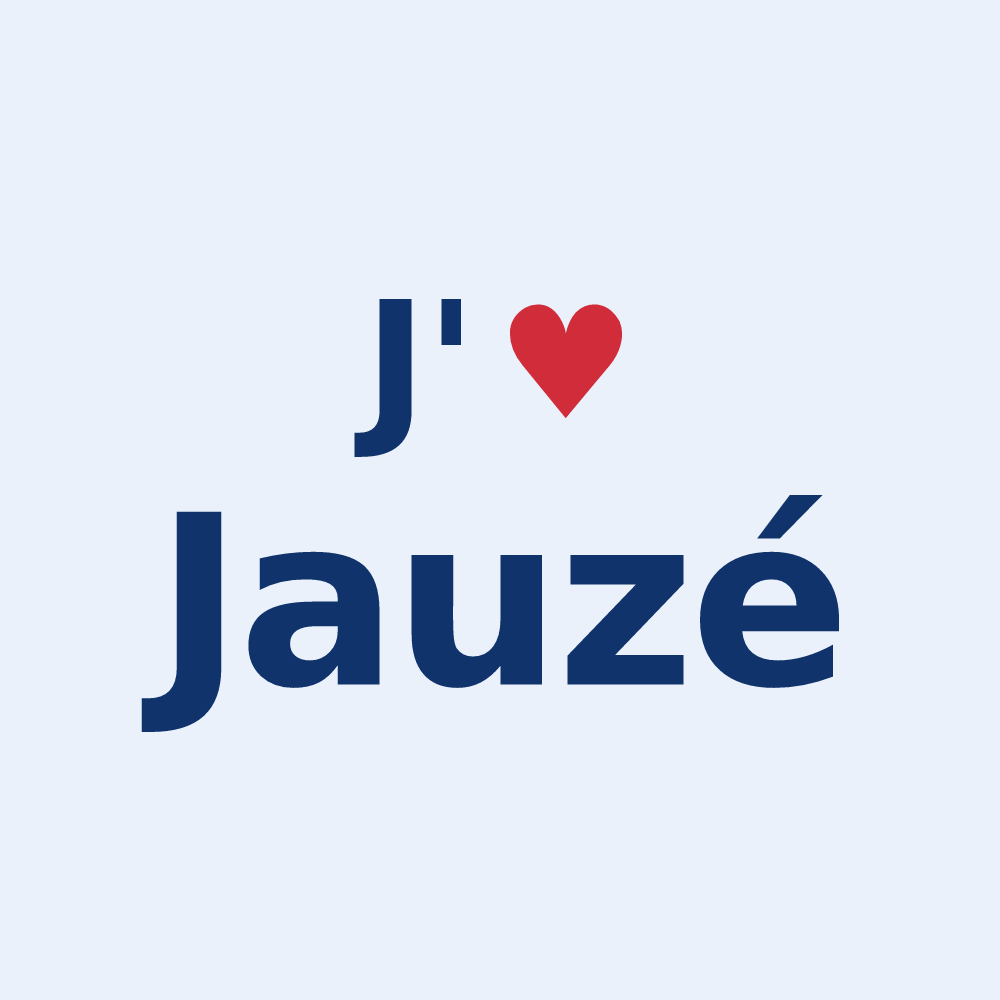 Sticker personnalisé Jauzé — design J'aime Jauzé