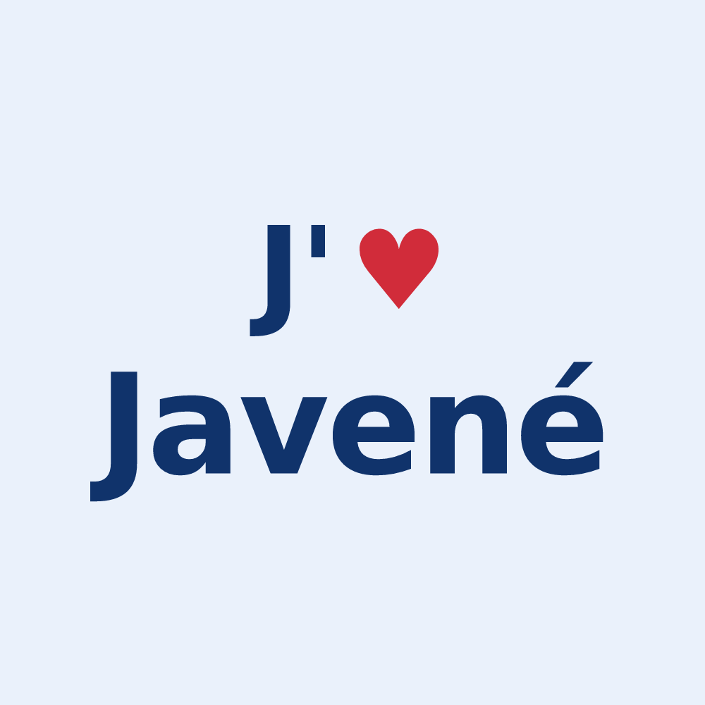 Sticker personnalisé Javené — design J'aime Javené