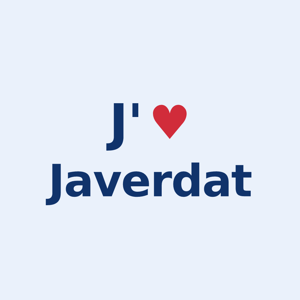 Sticker personnalisé Javerdat — design J'aime Javerdat