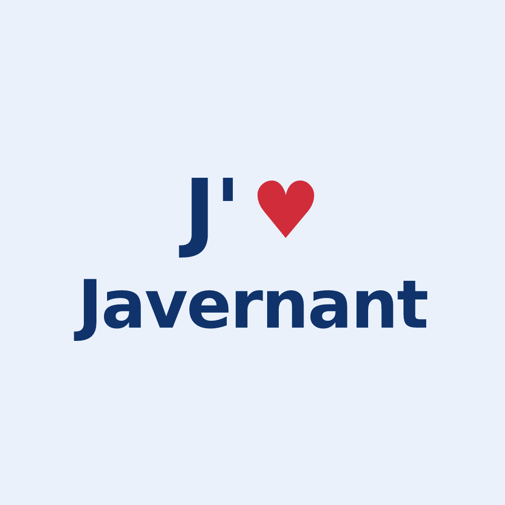 Sticker personnalisé Javernant — design « J'aime Javernant » imprimé sur le sticker