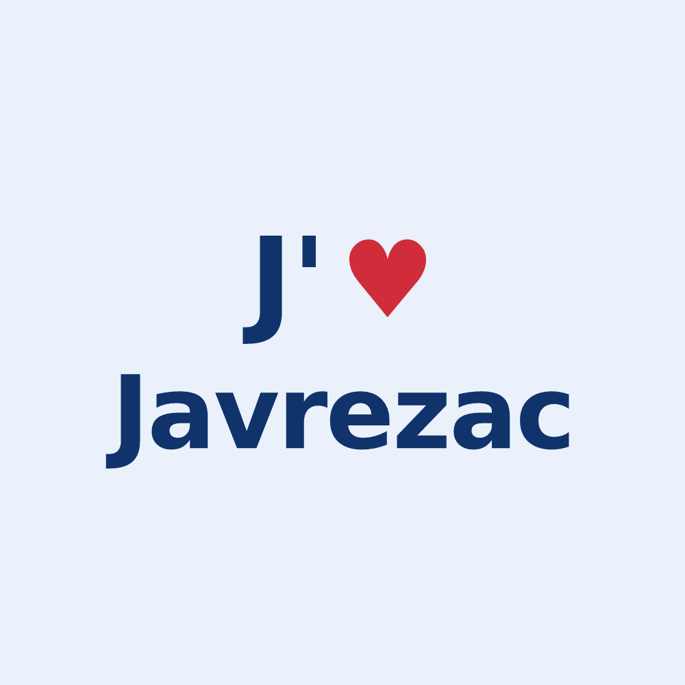 Sticker personnalisé Javrezac — design J'aime Javrezac