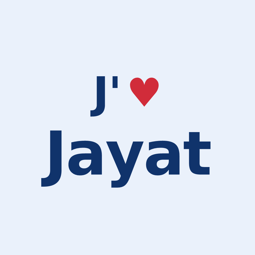 Sticker personnalisé Jayat — design « J'aime Jayat » imprimé sur le sticker