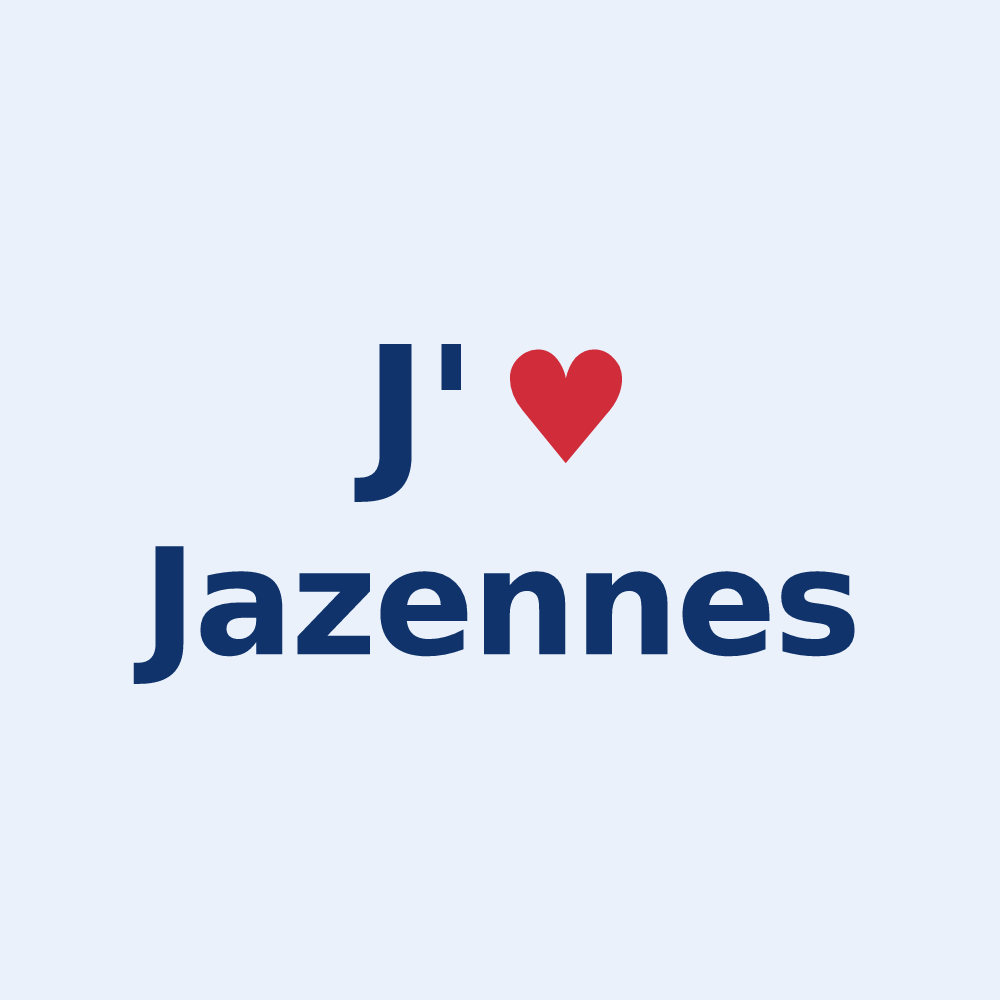 Sticker personnalisé Jazennes — design J'aime Jazennes
