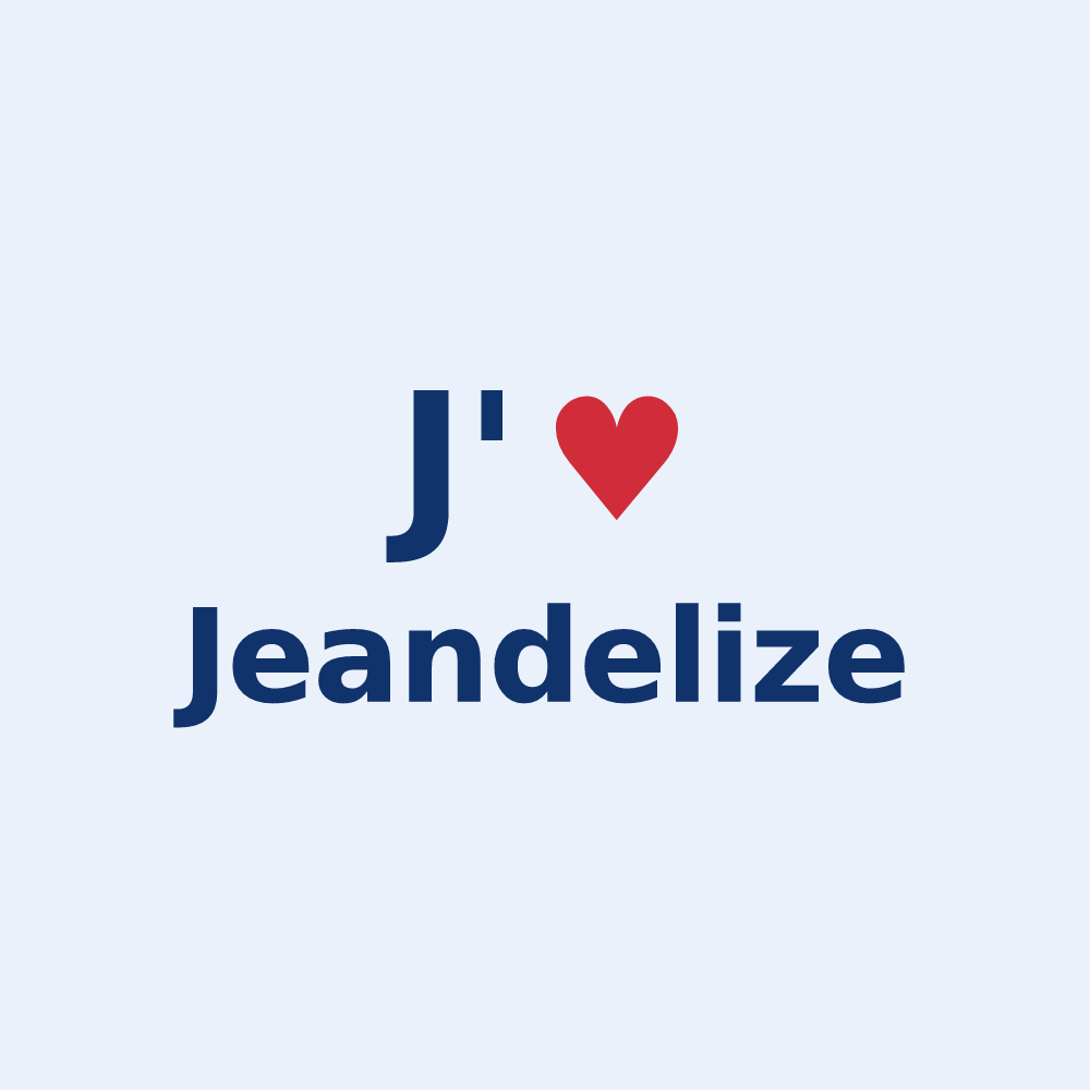 Sticker personnalisé Jeandelize — design « J'aime Jeandelize » imprimé sur le sticker