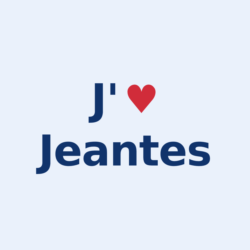 Sticker personnalisé Jeantes — design J'aime Jeantes