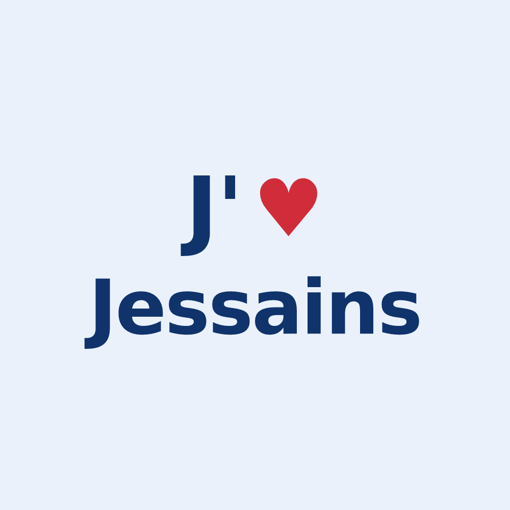 Sticker personnalisé Jessains — design J'aime Jessains