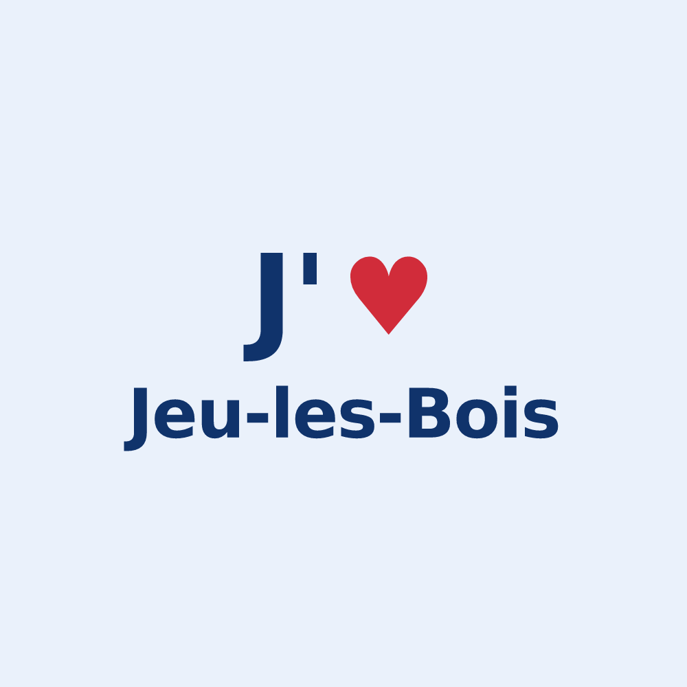 Sticker personnalisé Jeu-les-Bois — design J'aime Jeu-les-Bois