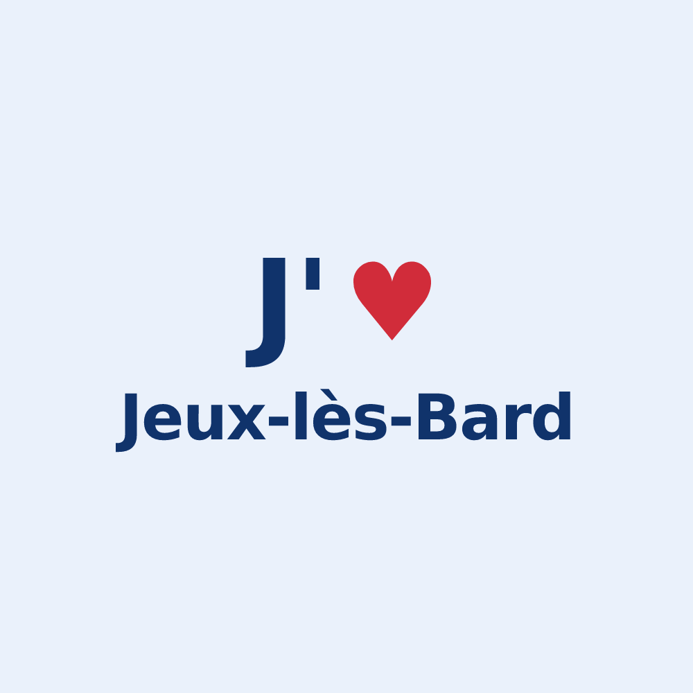Sticker personnalisé Jeux-lès-Bard — design J'aime Jeux-lès-Bard