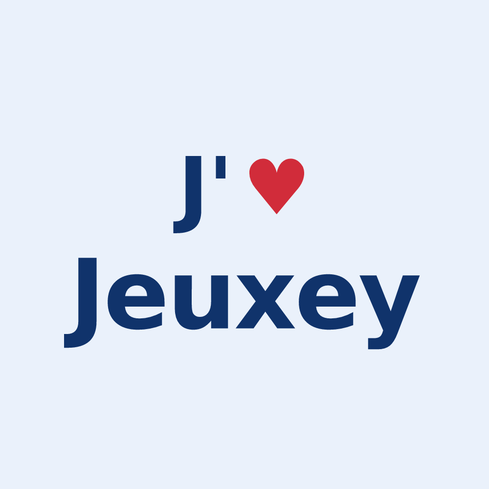 Sticker personnalisé Jeuxey — design J'aime Jeuxey