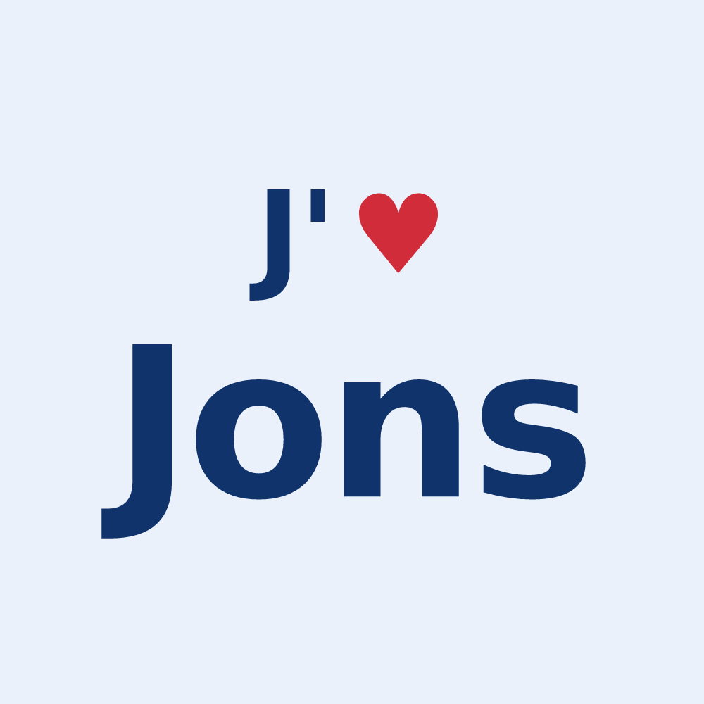 Sticker personnalisé Jons — design J'aime Jons