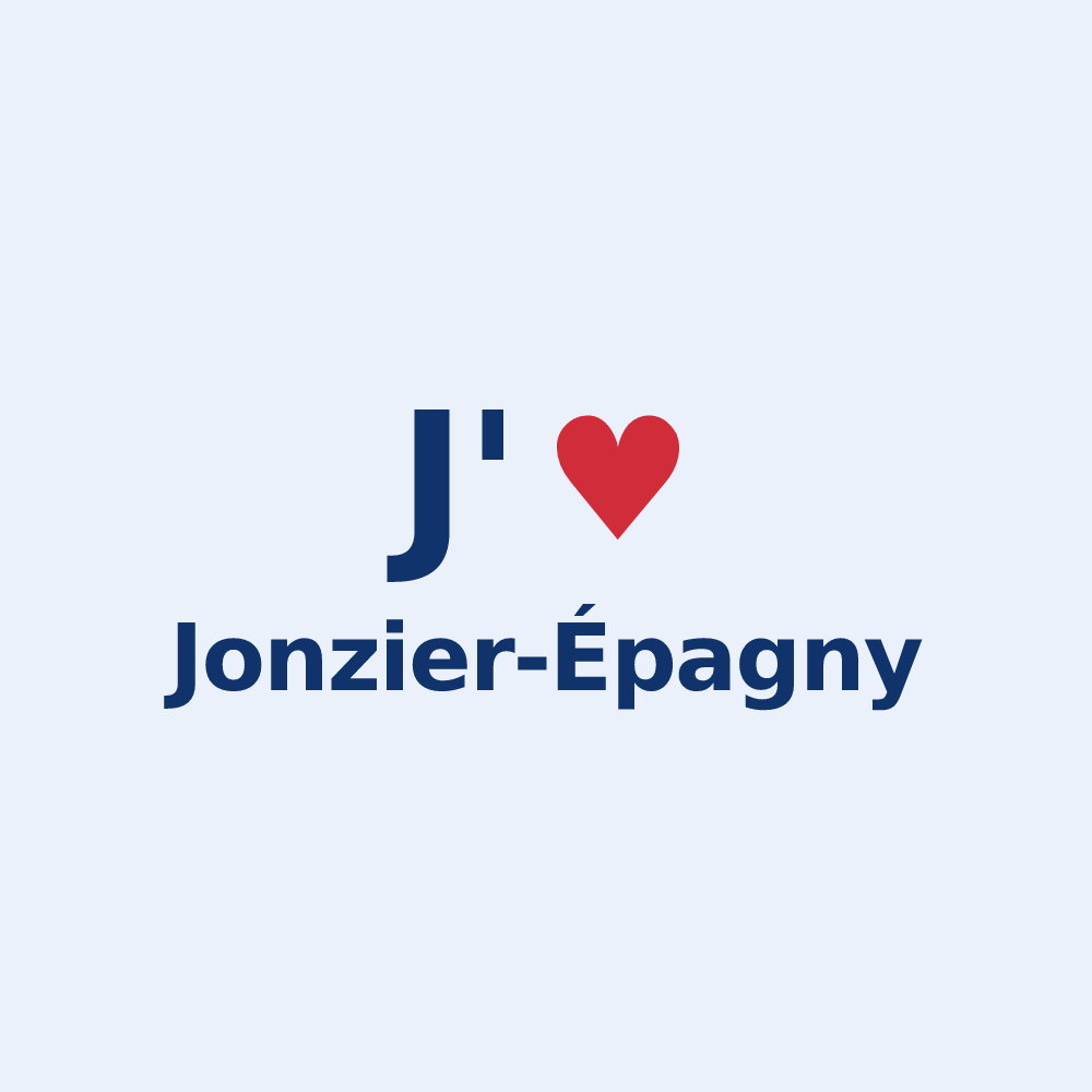 Sticker personnalisé Jonzier-Épagny — design « J'aime Jonzier-Épagny » imprimé sur le sticker