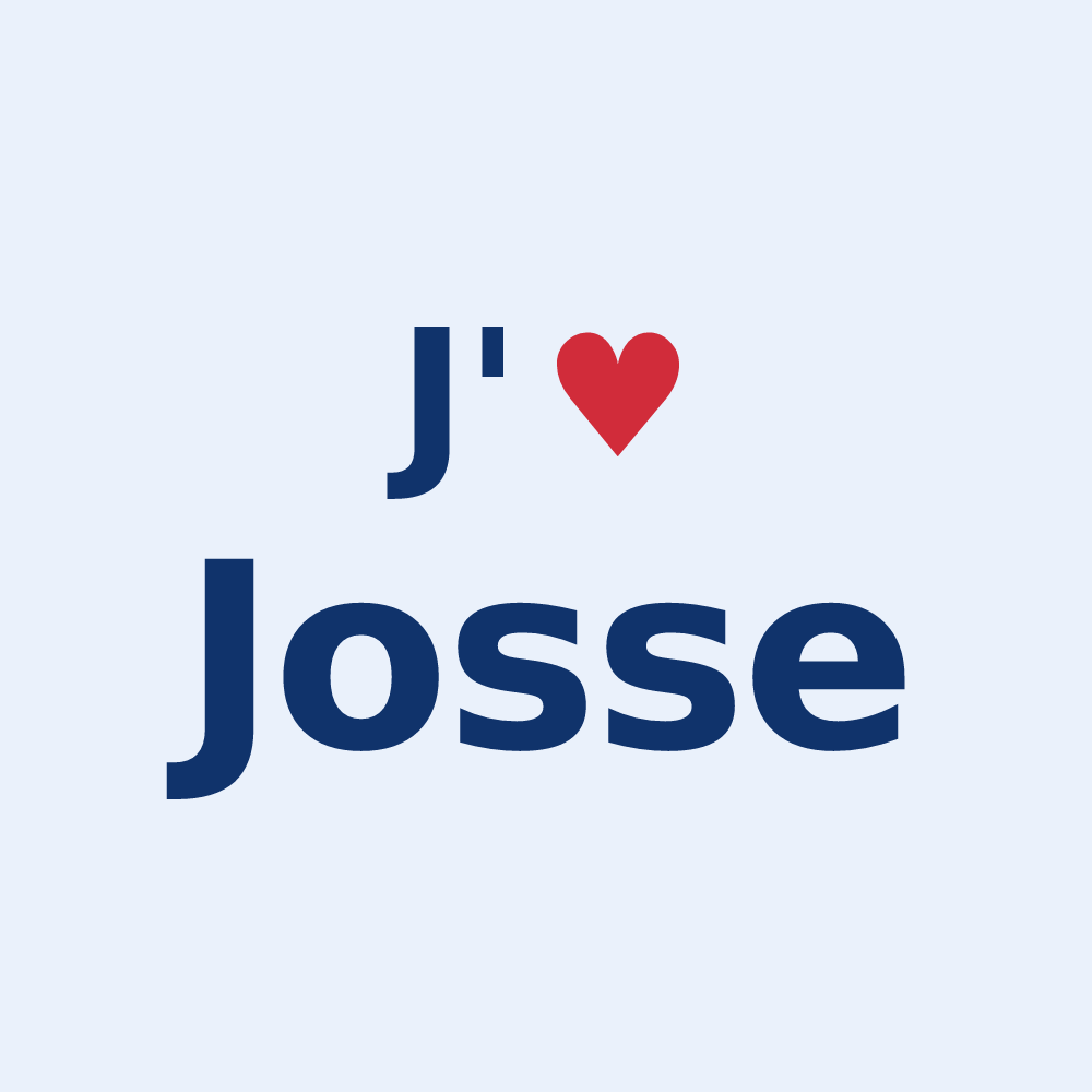 Sticker personnalisé Josse — design « J'aime Josse » imprimé sur le sticker