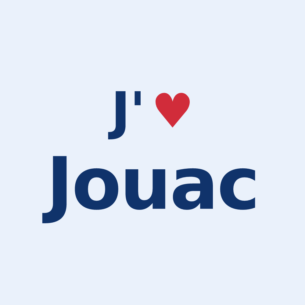 Sticker personnalisé Jouac — design J'aime Jouac