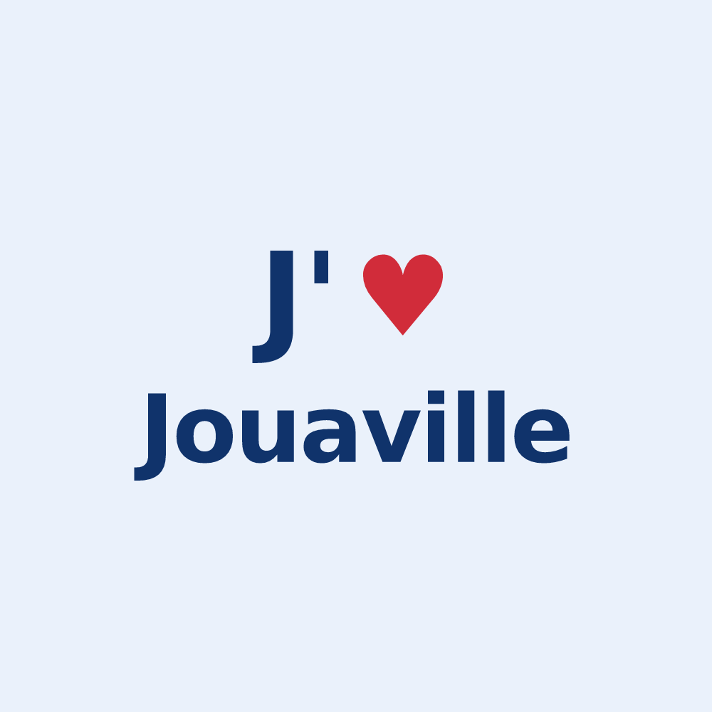 Sticker personnalisé Jouaville — design « J'aime Jouaville » imprimé sur le sticker