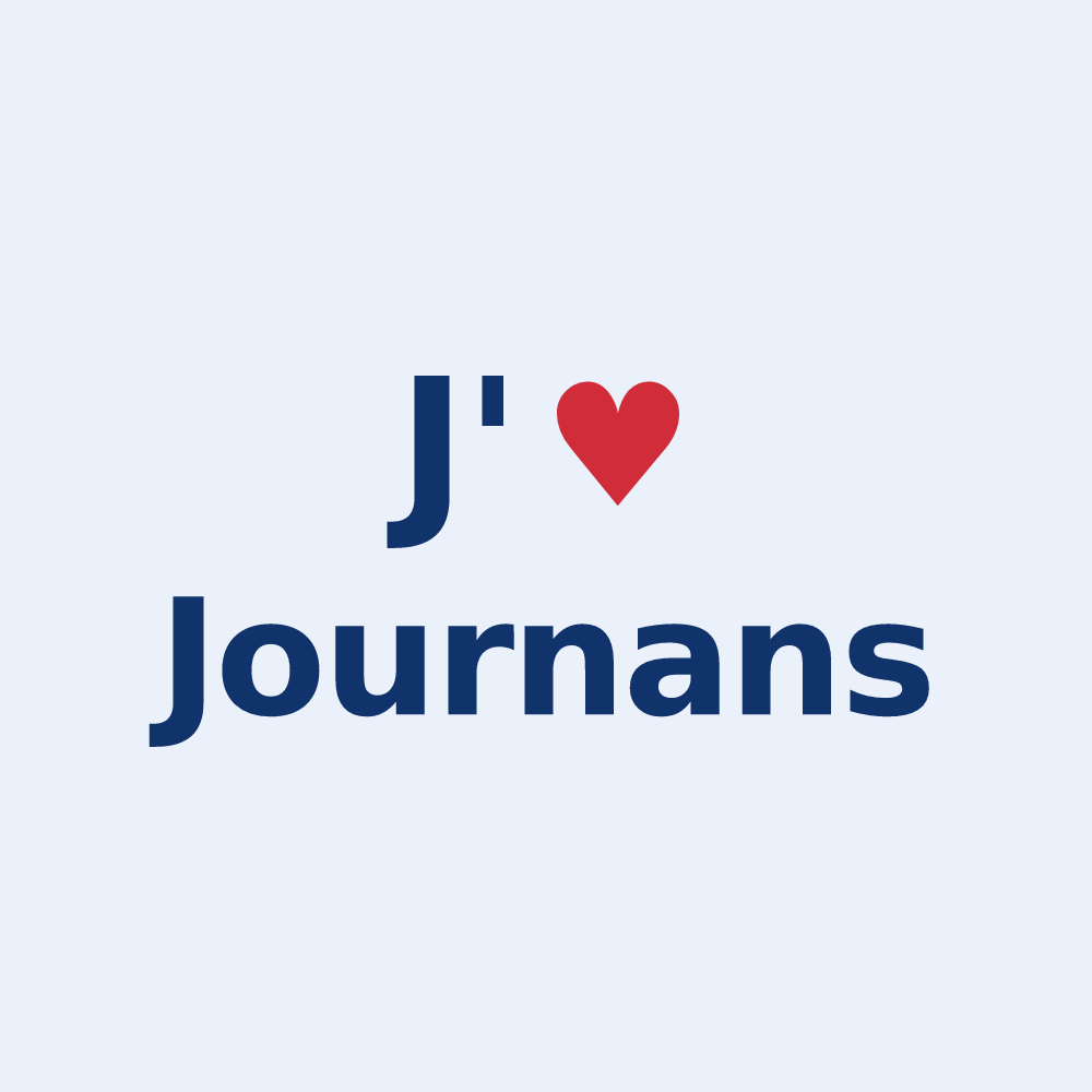 Sticker personnalisé Journans — design « J'aime Journans » imprimé sur le sticker