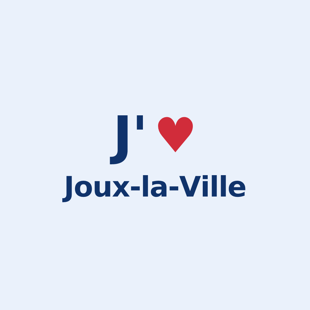 Sticker personnalisé Joux-la-Ville — design « J'aime Joux-la-Ville » imprimé sur le sticker