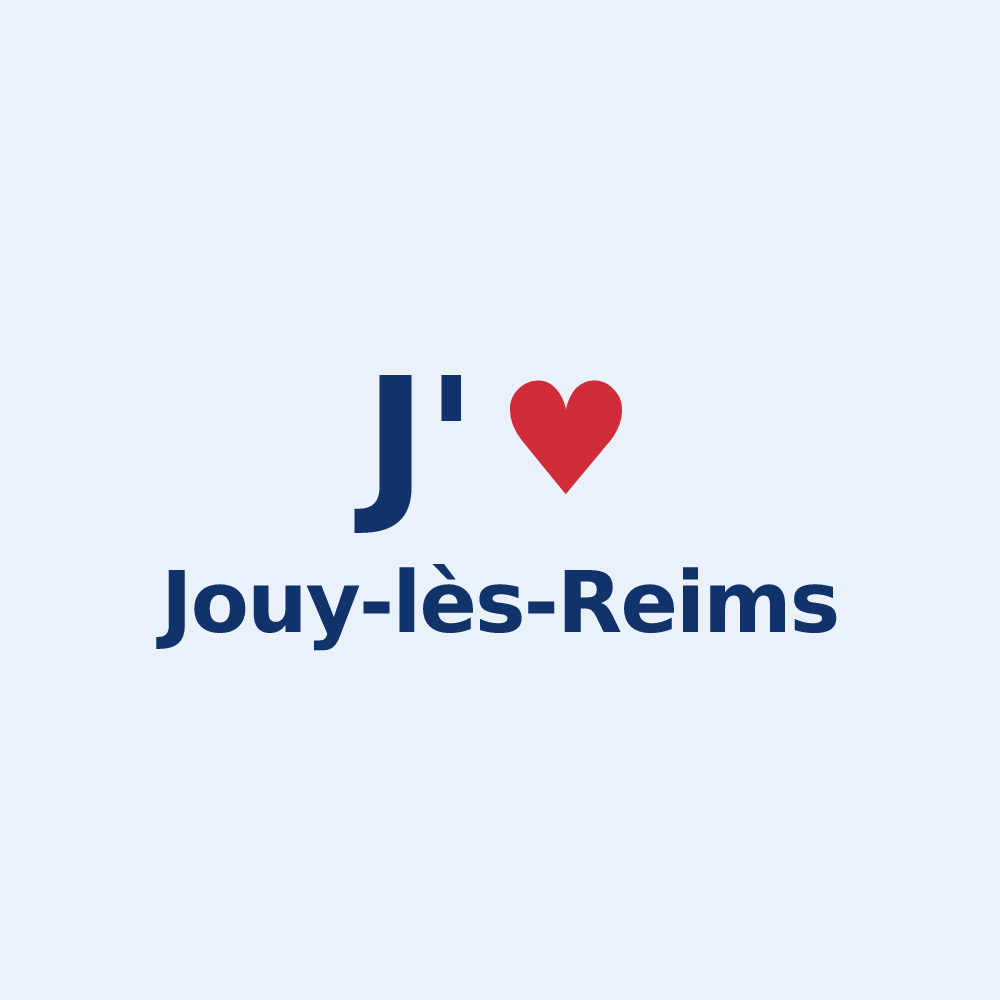 Sticker personnalisé Jouy-lès-Reims — design « J'aime Jouy-lès-Reims » imprimé sur le sticker
