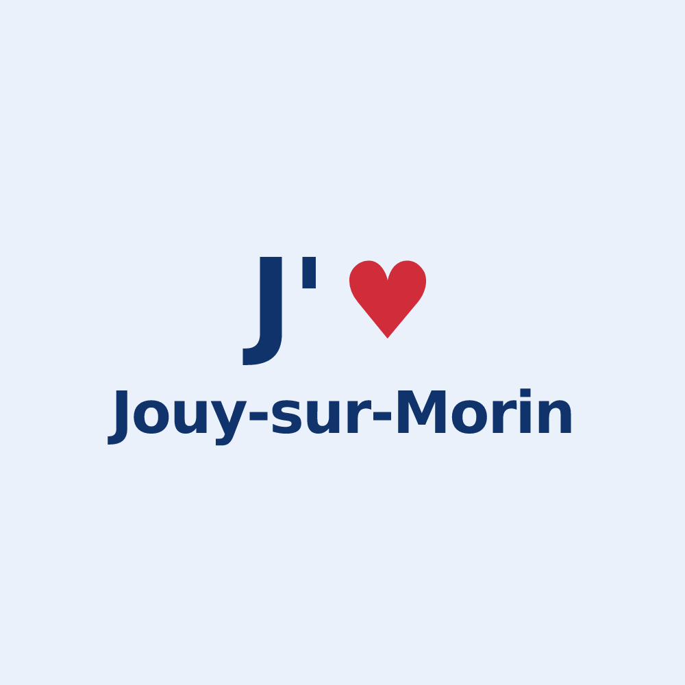 Sticker personnalisé Jouy-sur-Morin — design J'aime Jouy-sur-Morin