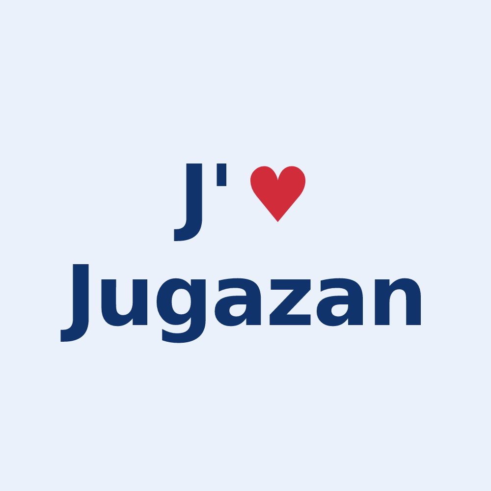 Sticker personnalisé Jugazan — design J'aime Jugazan